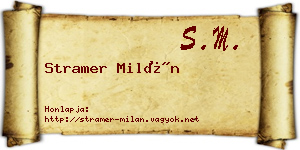 Stramer Milán névjegykártya